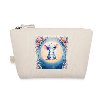 Blue mice in love - Organic Pouch - nature - Front
