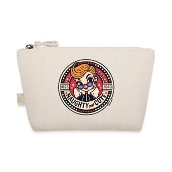 Naughty and Cute Vintage Pinup - Organic Pouch - nature - Front