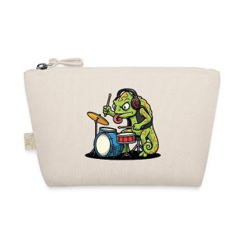 Caméléon Batteur Rock Musique Mascotte Cartoon - Trousse biologique - nature - Devant