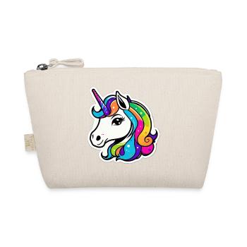 Bright Rainbow Unicorn - Organic Pouch - nature - Front
