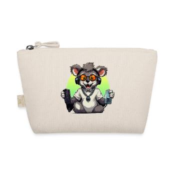 Gamer Koala mit Headset - Bio-Täschchen - Natur - Vorne