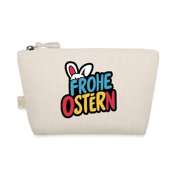 Frohe Ostern Hase - Bio-Täschchen - Natur - Vorne