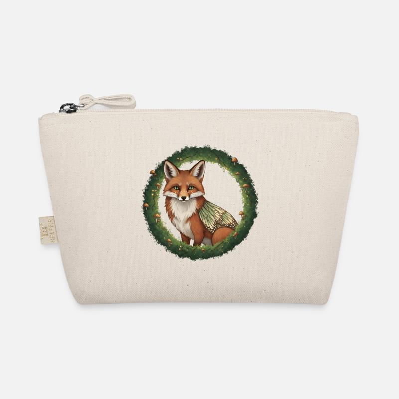 Fuchs Wald Kranz Illustration Bio-Täschchen