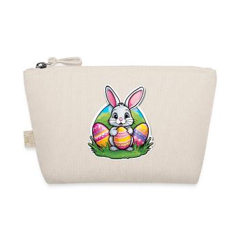 Easter hare and colorful eggs - Organic Pouch - nature - Front