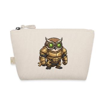 Owl Engineer Steampunk Golden Armor - Organic Pouch - nature - Front