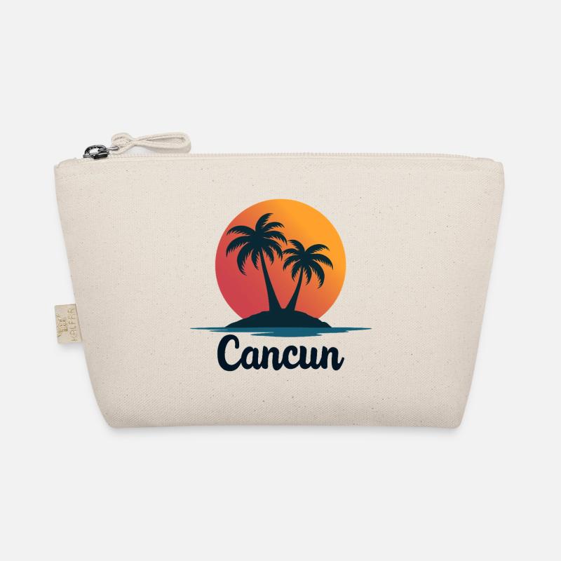 Cancun Retro Palmen Urlaub Souvenir Bio-Täschchen