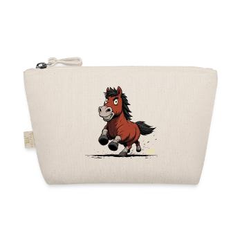 Rennendes Pony Karikatur - Bio-Täschchen - Natur - Vorne