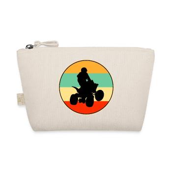 Quad Bike ATV Heartbeat Retro Off Road Slogan - Organic Pouch - nature - Front