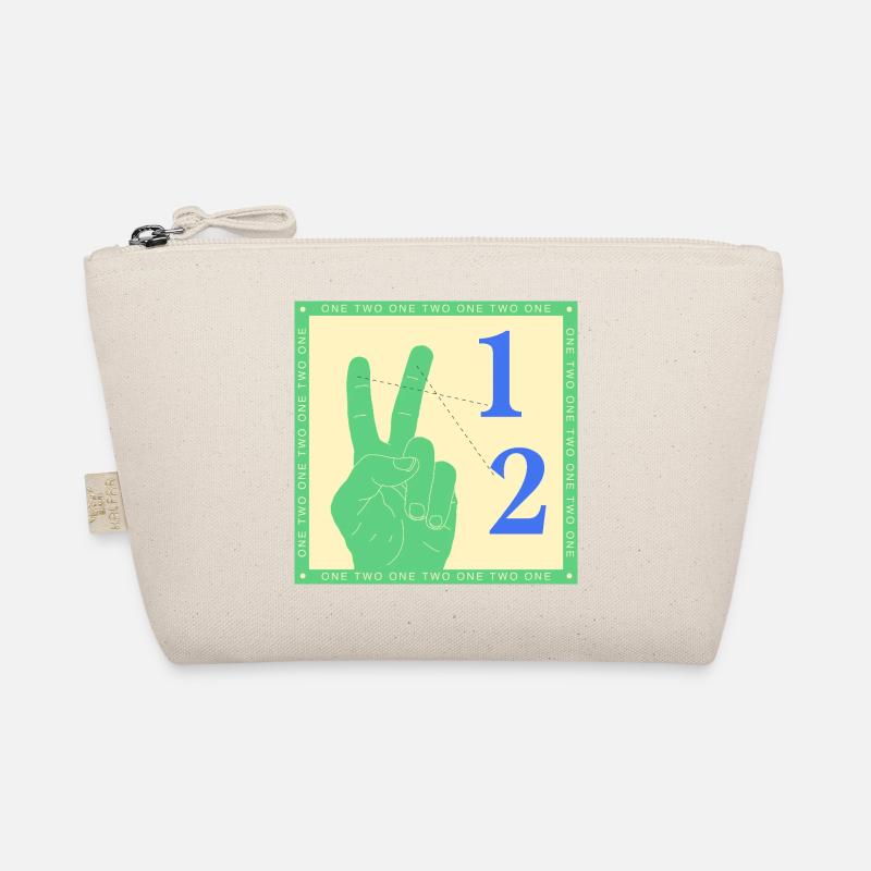 Retro One Two Counting Hand Graphic Organic Pouch