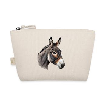 Wild donkey portrait, naturalistic illustration - Organic Pouch - nature - Front
