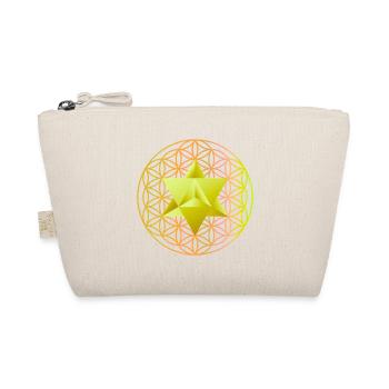 Merkaba Star & Flower of Life - Organic Pouch - nature - Front