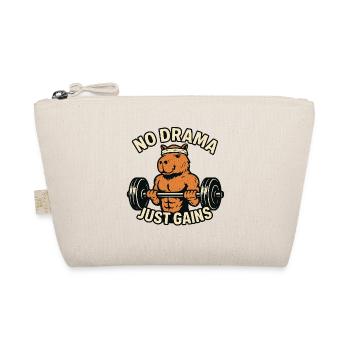 No Drama Just Gains Capybara Fitness - Bio-Täschchen - Natur - Vorne