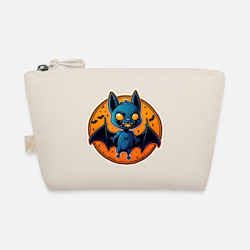 Blue Bat Halloween Organic Pouch