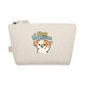 Stay Pawsitive – Cute Dog Caricature - Organic Pouch - nature - Front