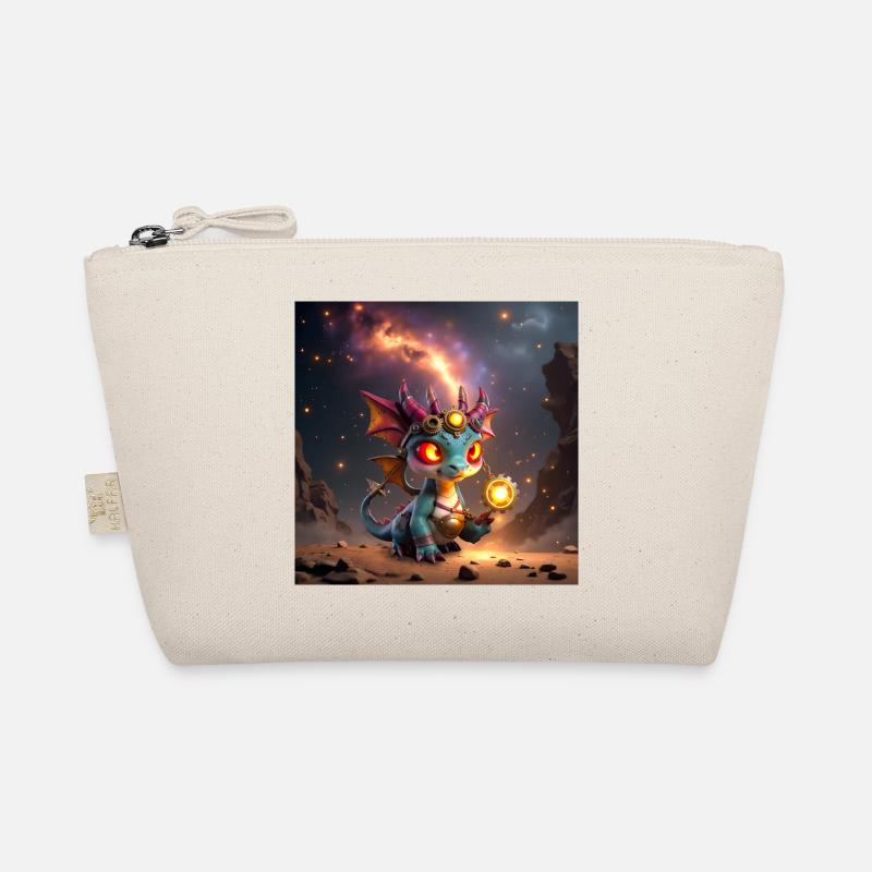 Luminous Steampunk Dragon with Gears Organic Pouch