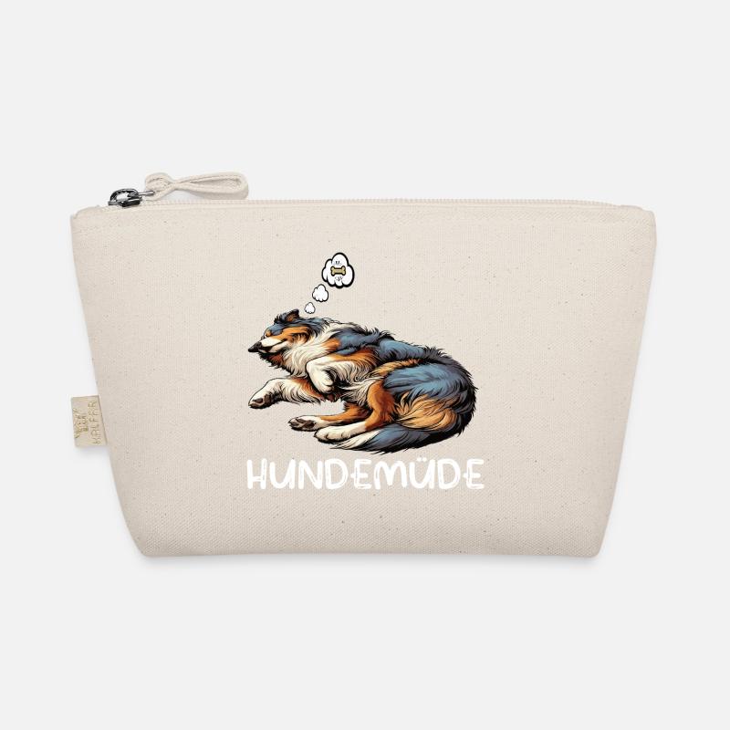 Hundemüde Australian Shepherd Aussie Aussiehalter - Bio-Täschchen - Natur