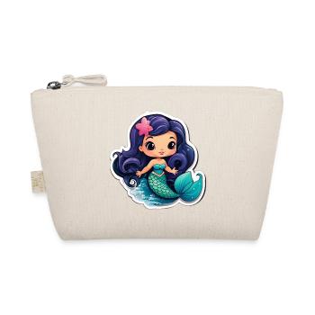 Kawaii mermaid with turquoise tail - Organic Pouch - nature - Front