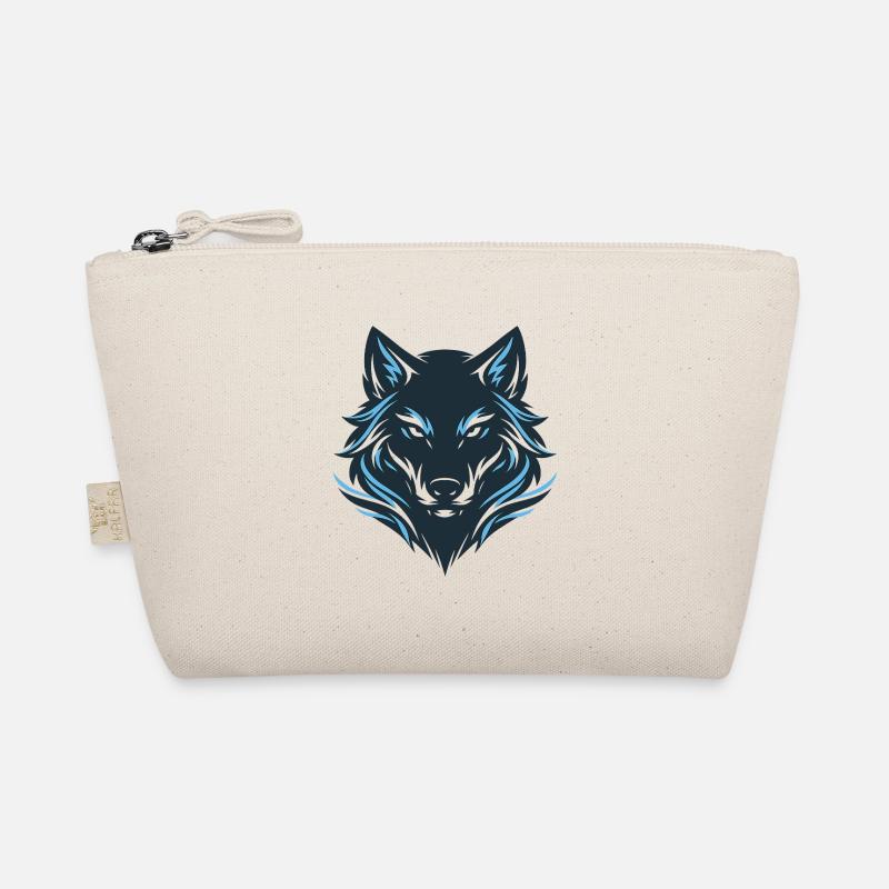 Blauer Nachtwolf Emblem Bio-Täschchen