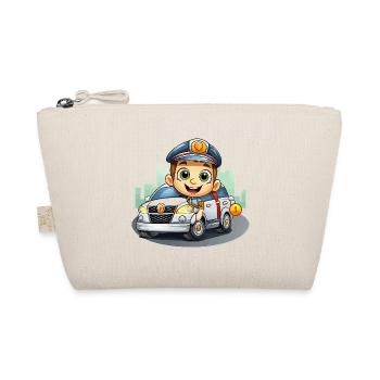 Little policeman in adventure car - Organic Pouch - nature - Front