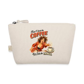 Retro Pin-Up : D’abord je bois le café - Trousse biologique - nature - Devant