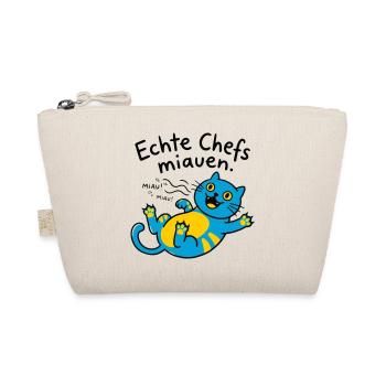 Fröhliche blaue Katze Miauen - Bio-Täschchen - Natur - Vorne