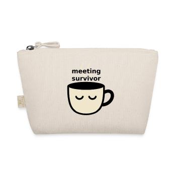 Meeting Survivor Coffee Meme Shirt - Bio-Täschchen - Natur - Vorne