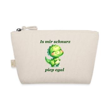 Schnurz piep egal Lustiger Spruch süßer Dino - Bio-Täschchen - Natur - Vorne