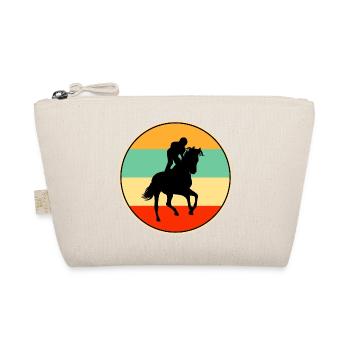 Retro Horse Racing Jockey Vintage Sunset Silhouett - Organic Pouch - nature - Front