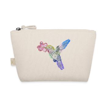 Zentangle Hummingbird with Flower - Organic Pouch - nature - Front