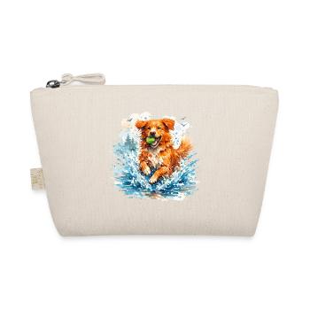 Toller im Sprung: Watercolor Duck Tolling Retriever - Organic Pouch - nature - Front