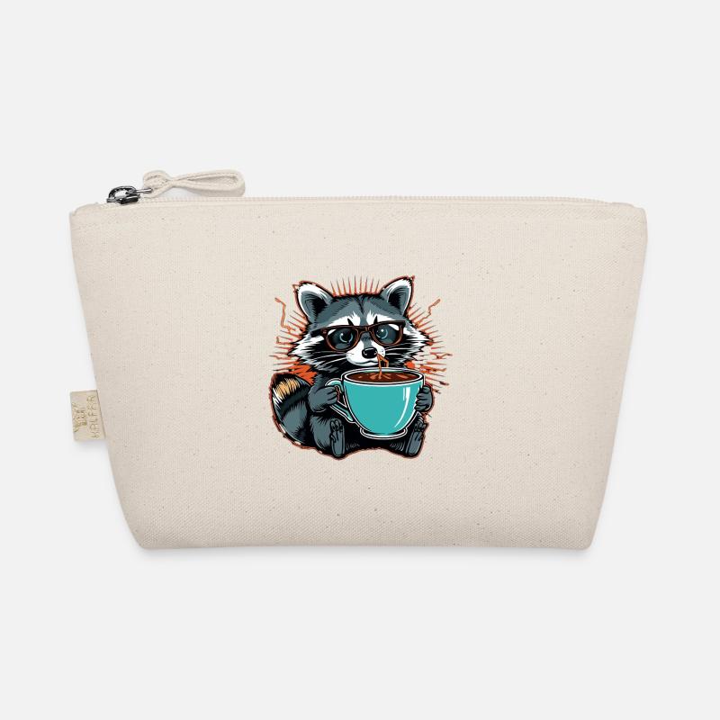 Overwhelmed raccoon with coffee Organic Pouch