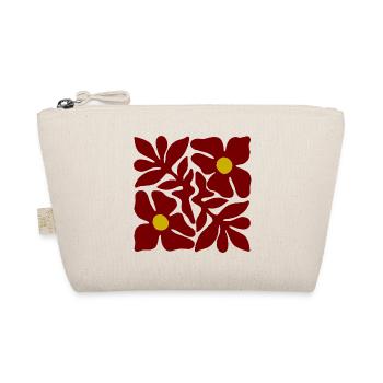 Red Flowers Transparent Symmetrical Design - Organic Pouch - nature - Front