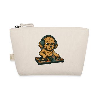 DJ Maltipoo: Retro Dog with Turntables & Music - Organic Pouch - nature - Front