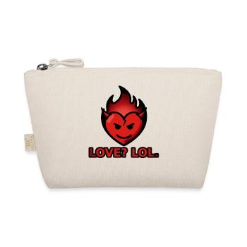 Love Lol – Flammendes Herz mit Hörnern - Bio-Täschchen - Natur - Vorne