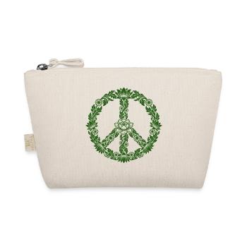 Peace Zeichen Blumen Floral Boho Style - Bio-Täschchen - Natur - Vorne