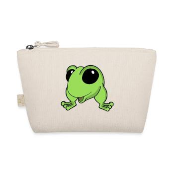 Lime Frog Cartoon Cheer - Organic Pouch - nature - Front