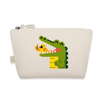 Cheerful crocodile with bird in its mouth - Organic Pouch - nature - Front