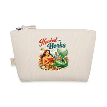 Hooked on Books – Retro Mermaid Pinup Art - Organic Pouch - nature - Front