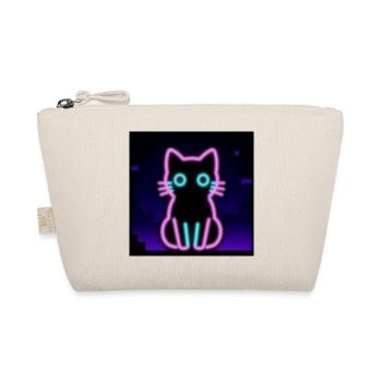 Neon Cat – Pixel Vibes for Gamers & Nerds - Organic Pouch - nature - Front