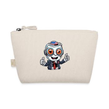 Robot-Maskottchen mit Flaggenhut - Bio-Täschchen - Natur - Vorne