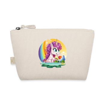 Unicorn am Pool mit Regenbogen - Bio-Täschchen - Natur - Vorne