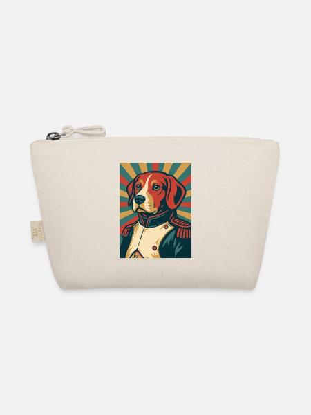 Hund General Retro Poster Stil Vintage Design - Bio-Täschchen - Natur - Vorne