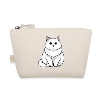 Chat Blanc Fluffy Yeux Bleus Portrait Majestueux - Trousse biologique - nature - Devant