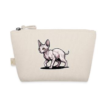 Sphynx Cat Hairless Walking Portrait Design - Organic Pouch - nature - Front