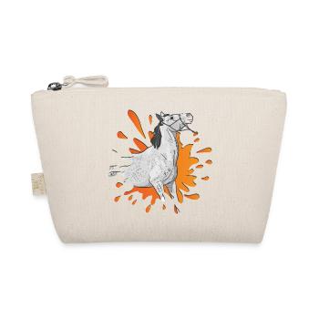 A grey horse in an orange inkblot - Organic Pouch - nature - Front