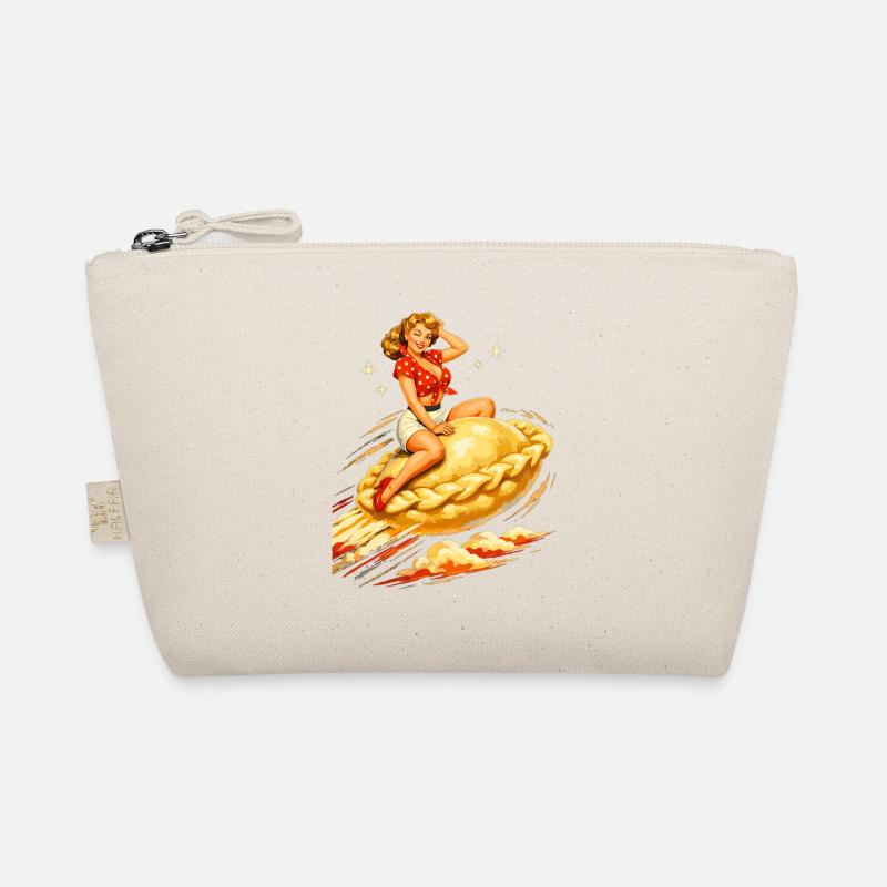 Pelmeni Pin-Up: Flying Dumpling Retro Art Organic Pouch