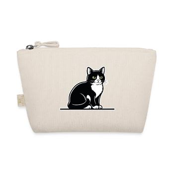 Chat Tuxedo Noir et Blanc Portrait Élégant Assis - Trousse biologique - nature - Devant