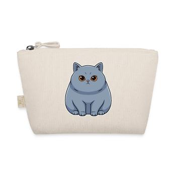 Blue Shorthair British Cat Cute Round Portrait - Organic Pouch - nature - Front