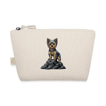 Yorkshire Terrier Hund auf Rock Proud Porträt - Bio-Täschchen - Natur - Vorne