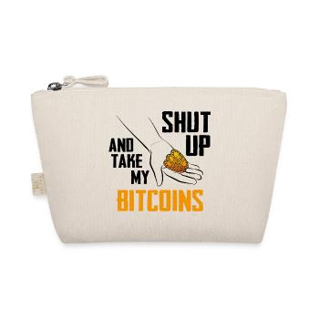 Bitcoin Handmünzen Emblem / Nimm meinen Bitcoin - Bio-Täschchen - Natur - Vorne